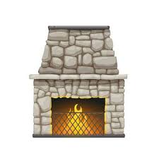 Stone Fireplace Vector Art Icons And