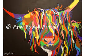 Highland Cow Multi Colour Picture