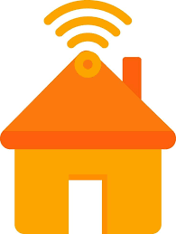 Smart Home Flat Icon In Orange Color