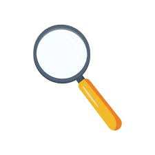 Cartoon Magnifying Glass Icon On White