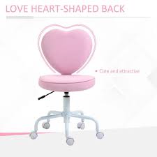 Homcom Love Shape Swivel Leisure Chair On Wheels Upholstery Home Office