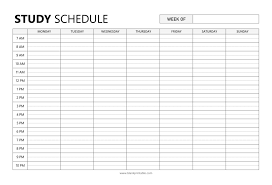 Weekly Study Schedule Planner Template