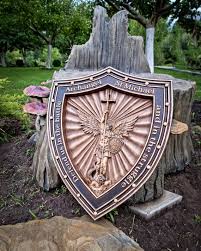 Holy Shield Archangel Michael Carved