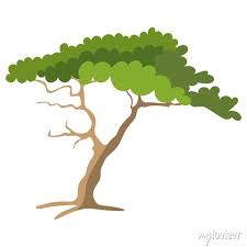 Fruit Tree Painted In Modern Doodle