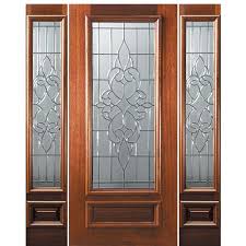 Lite Mahogany Wood Entry Door