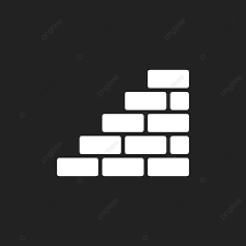 Flatstyle Brick Wall Icon On Black