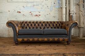 Antique Tan Leather Chesterfield Sofa