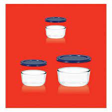 2 Cup Round Glass Storage Containers
