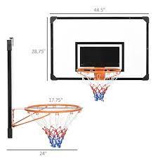 Soozier Wall Mounted Basketball Hoop With Shatter Proof Backboard Black