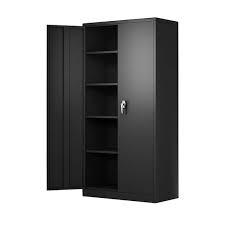 Tall Black Metal Storage Cabinet