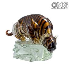 Tiger Glass Sculpture