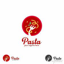 Spaghetti Pasta Noodle Logo With Plate