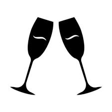 Two Clinking Wine Glasses Glyph Icon