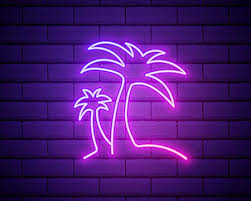 Neon Palm Tree Vector Art Png Images