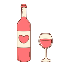 Glass Of Red Wine Color Doodle Icon