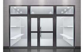 Glass Door Entrance Realistic 210320328