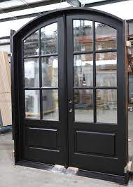 Black Mahogany Arched Top Double Doors