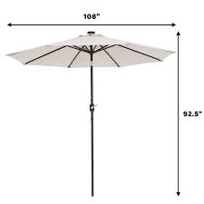 Steel Market Led Patio Umbrella