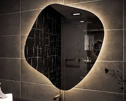 Asymmetrical Mirror With Led Lights