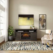 Meyerson 60 In Freestanding Media Console Wooden Electric Fireplace In Cappuccino