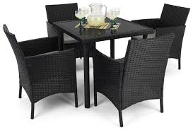 Dark Brown Wicker Dining Set