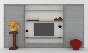 Lcd Tv Rack Interior Wall Royalty Free