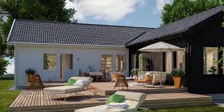 L Shaped Scandinavian House Plan