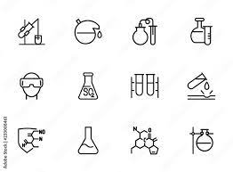 Scientific Experiment Icon Set Of Line