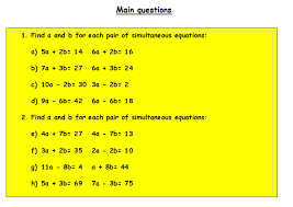 Simultaneous Equations Worksheet For