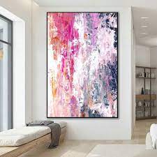 Abstract Artwork Pink White Purple Gray