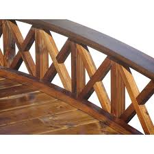 Sams Gazebos Garden Bridge With Cross Halved Lattice Railing White