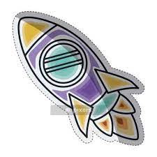 Wall Decal Rocket Draw Icon Spaceship