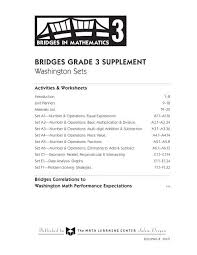 Bridges Grade 3 Supplement Washington