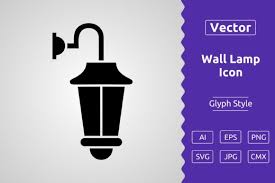 Vector Wall Lamp Glyph Icon Graphic By