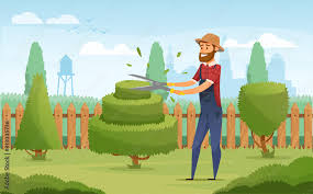 Garden Cartoon Icon Landscape Designer