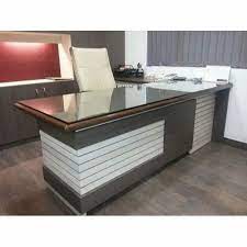 Glass Top Wooden Office Table At Rs