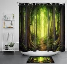 Green Forest Shower Curtain Sets Wild