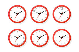 Flat Vector Red Wall Office Clock Icon