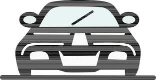 Car Icon In Black And White Color