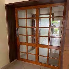 Wood And Glass Wooden Patio Door