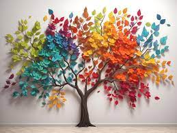Premium Ai Image Colorful Tree With