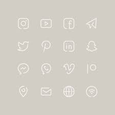 Nude Social Media Icons Minimalist