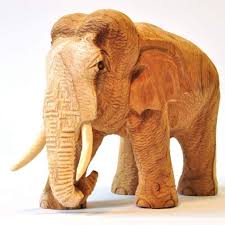 Wood Elephant Thai Decoration Natural