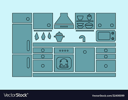 Kitchen Furniture Icon Isolated Color