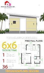One Bedroom House Plans 6x6 With Shed
