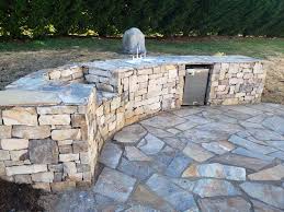 Outdoor Stone Kitchen Firepit In