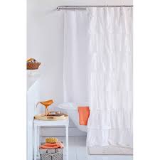 French Ruffle White Shower Curtain