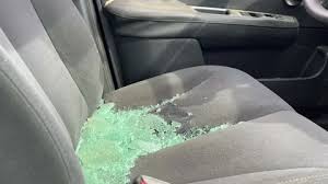 Broken Car Window Stock Footage