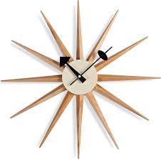Starburst Style Clock Light Wood
