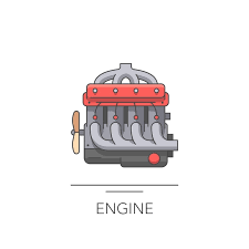 Vector Car Engine Icon Gasoline